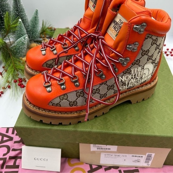 Men’s Gucci, X Northface, leather/canvas boots. Size 8, made in Italy. - Picture 9 of 9